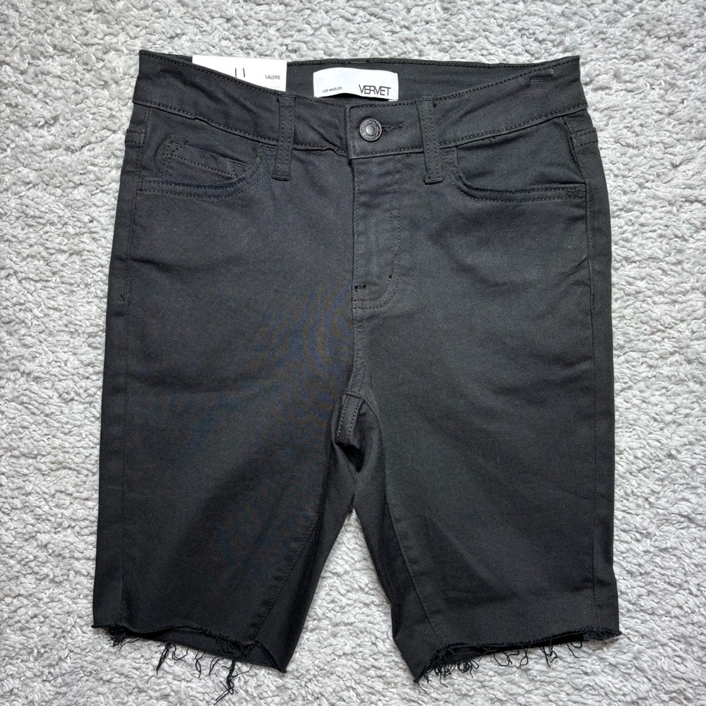 Vervet Jeans Womens Extra Small Valerie Bermuda Black Stretch Pockets Vacation